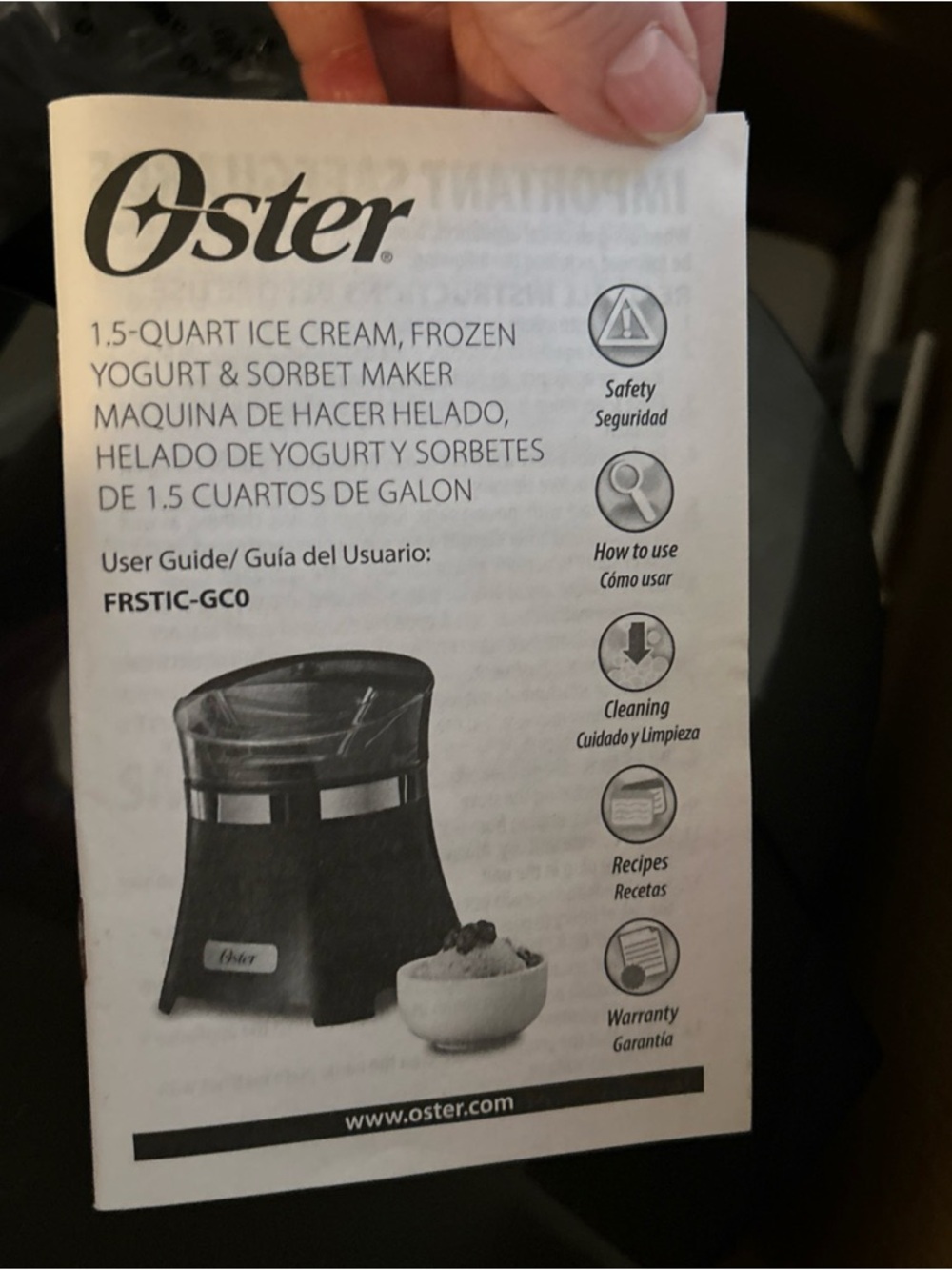 Oster Ice Cream, Frozen Yogurt & Sorbet Maker - Picture 4 of 5
